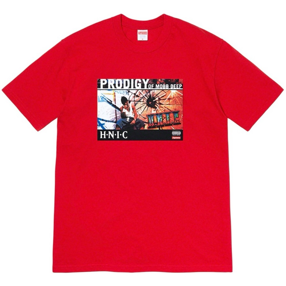 ⭐️ Supreme “HNIC” Tee Shirt, Red Prodigy Graphic Size L, 100% Authentic, NEW NIP